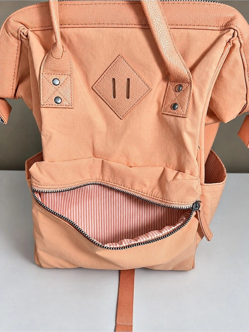 Spacious Peach Nylon-Style Backpack- Excellent condition - Picture 2 of 8